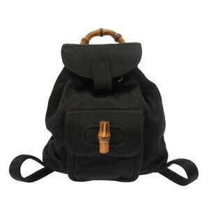 Gucci Bamboo Satin Black Backpack Bag